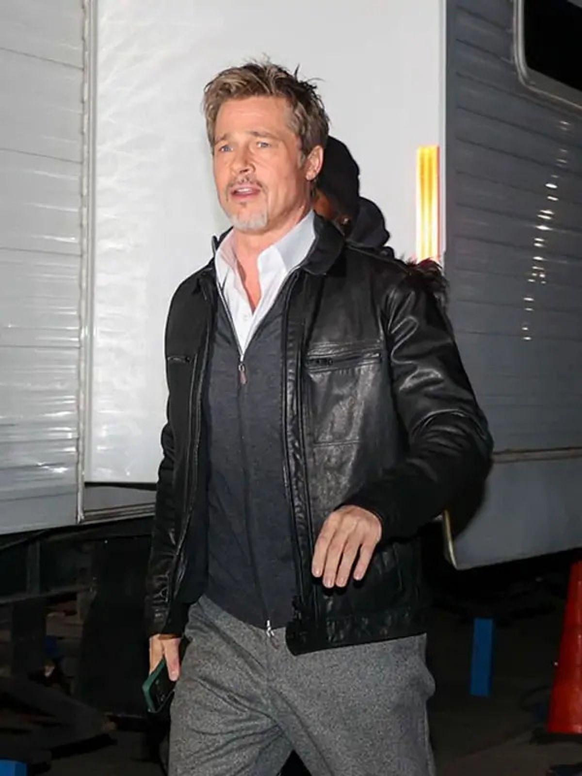 Brad Pitt Black Leather Jacket