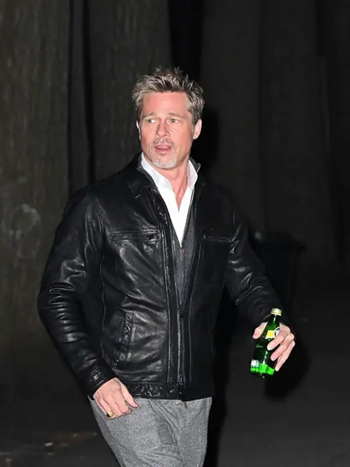 Brad Pitt Black Leather Jacket