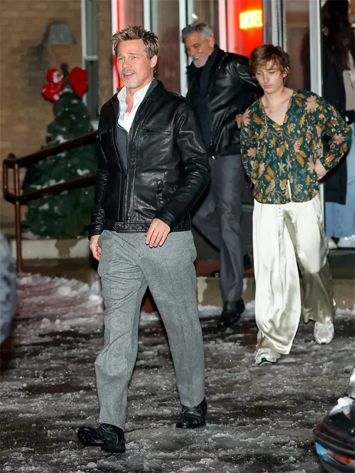 Brad Pitt Black Leather Jacket