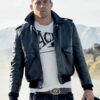 Channing Tatum Black Leather Bomber Jacket