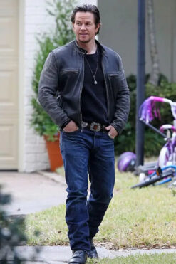 Daddy's Home Mark Wahlberg Distressed Leather Jacket