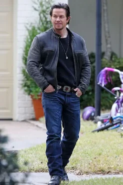 Daddy's Home Mark Wahlberg Distressed Leather Jacket