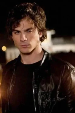 Damon Salvatore The Vampire Diaries Leather Jacket