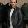 David Beckham Quilted Brown Leather Jacket