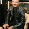 David Beckham Black Leather Biker Jacket