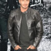 David Beckham Black Leather Biker Jacket