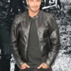 David Beckham Black Leather Biker Jacket