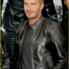David Beckham Black Leather Biker Jacket