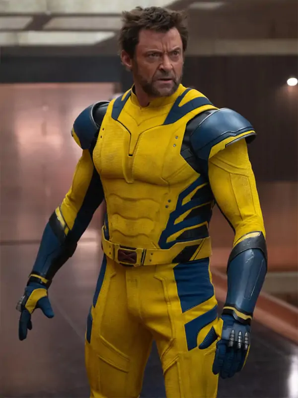 Deadpool & Wolverine 2024 Hugh Jackman Yellow Leather Jacket