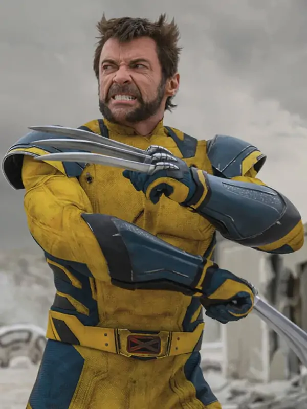 Deadpool & Wolverine 2024 Hugh Jackman Yellow Leather Jacket