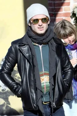 Elijah Wood Black Leather Jacket