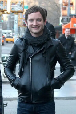 Elijah Wood Black Leather Jacket