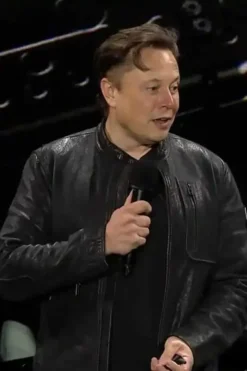 Elon Musk Black Leather Jacket