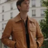 Emily In Paris Lucas Bravo Leather Jacket