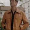 Emily In Paris Lucas Bravo Leather Jacket