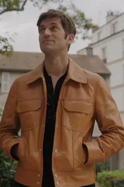 Emily In Paris Lucas Bravo Leather Jacket