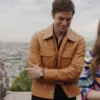 Emily In Paris Lucas Bravo Leather Jacket