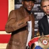 Floyd Mayweather Brown Leather Blazer