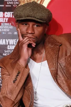 Floyd Mayweather Brown Leather Blazer