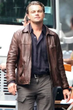 Inception Leonardo DiCaprio Brown Leather Jacket