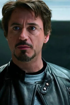 Iron Man Tony Stark Biker Leather Jacket