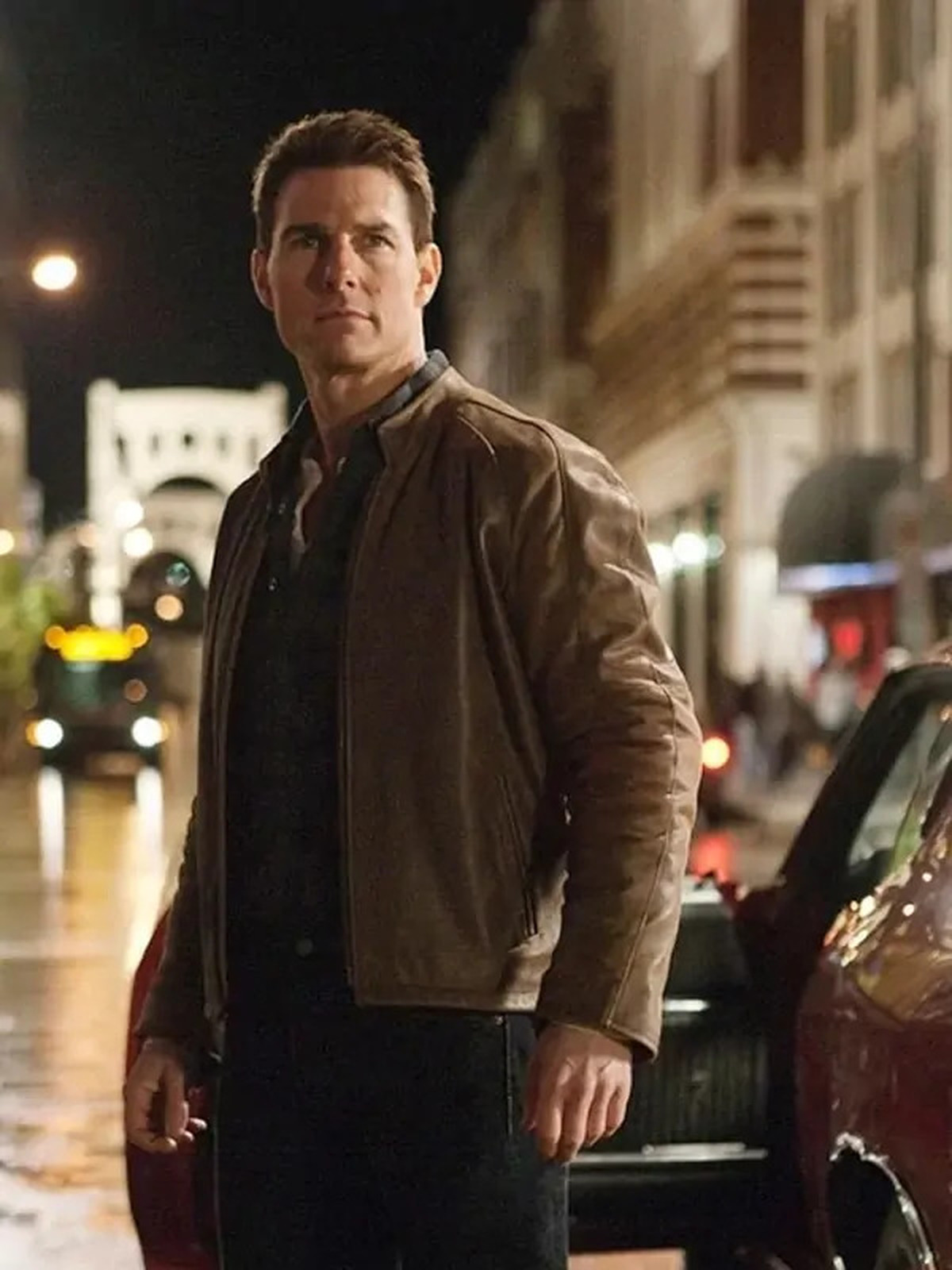 Jack Reacher Tom Cruise Brown Leather Jacket