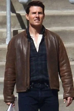Jack Reacher Tom Cruise Brown Leather Jacket