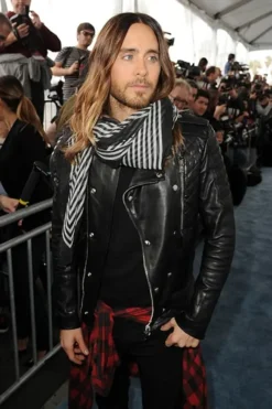 Jared Leto Black Leather Jacket