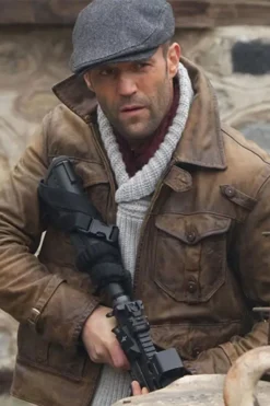 Jason Statham The Expendables 2 Distressed Leather Jacket