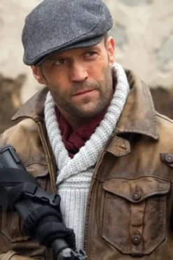 Jason Statham The Expendables 2 Distressed Leather Jacket