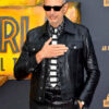 Jeff Goldblum Black Trucker Leather Jacket