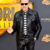 Jeff Goldblum Black Trucker Leather Jacket