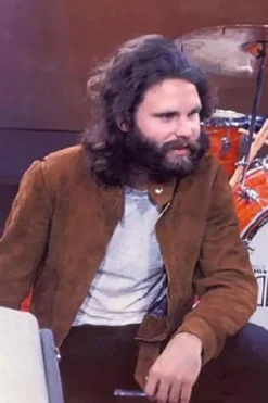 Jim Morrison Brown Suede Leather Jacket