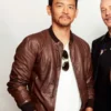 John Cho Brown Bomber Leather Jacket