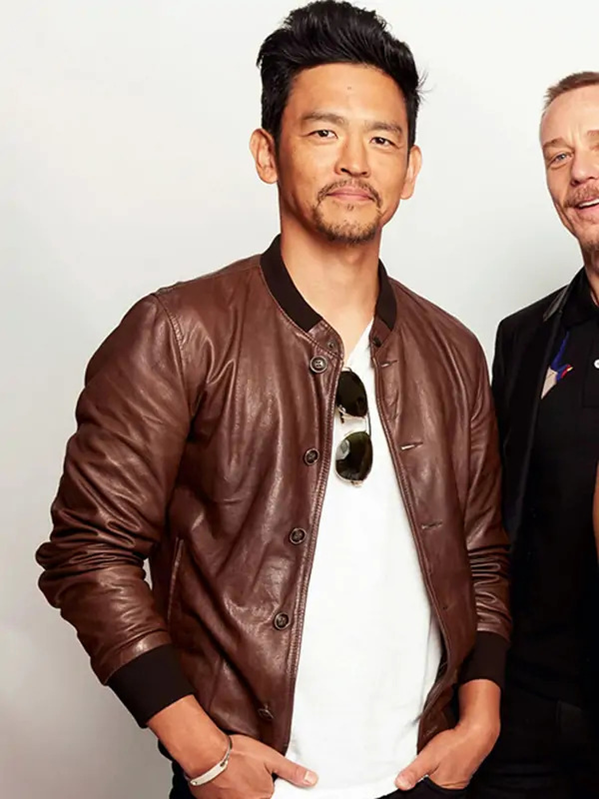 John Cho Brown Bomber Leather Jacket