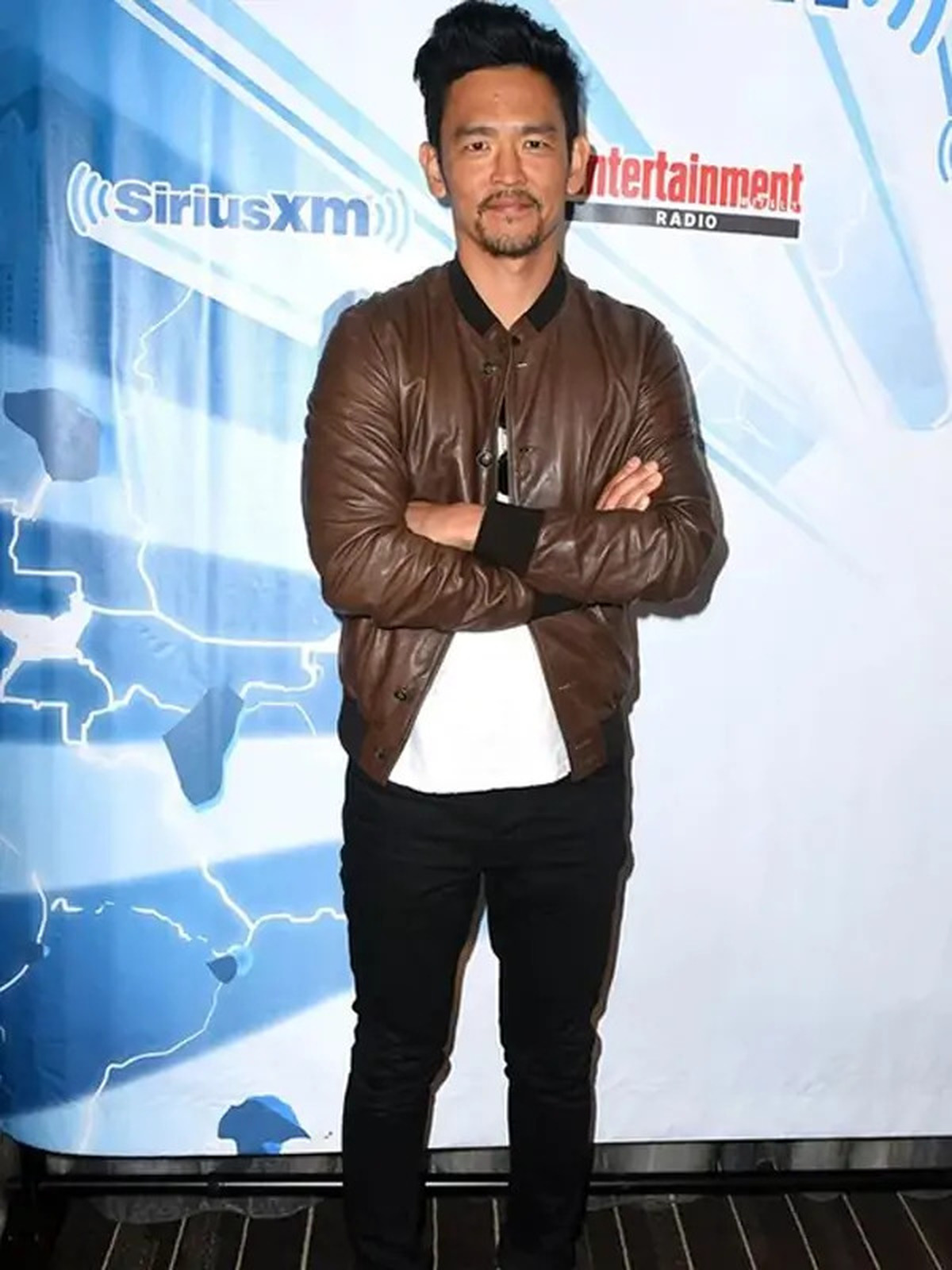 John Cho Brown Bomber Leather Jacket