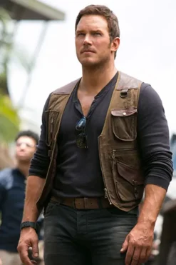 Jurassic World Fallen Kingdom Chris Pratt Leather Vest