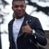Kylian Mbappe Black Leather Biker Jacket