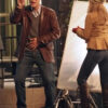 Love Happens Aaron Eckhart Brown Leather Trench Coat