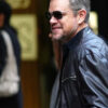 Matt Damon Black Leather Jacket
