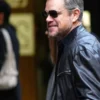 Matt Damon Black Leather Jacket