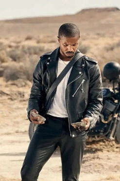Michael B Jordan Leather Biker Jacket