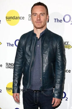 Michael Fassbender Black Leather Biker Jacket