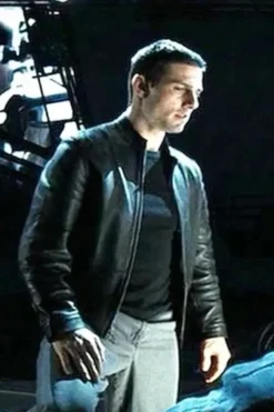 Minority Report Tom Cruise Black Leather Jacket
