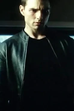Minority Report Tom Cruise Black Leather Jacket