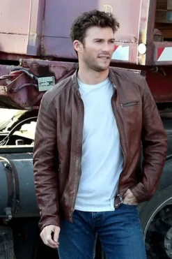 Overdrive Scott Eastwood Brown Leather Jacket