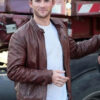 Overdrive Scott Eastwood Brown Leather Jacket