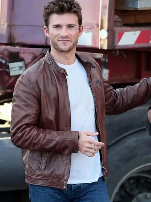 Overdrive Scott Eastwood Brown Leather Jacket