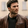 Overdrive Scott Eastwood Brown Leather Jacket