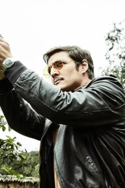 Pedro Pascal Narcos S2 Black Leather Jacket